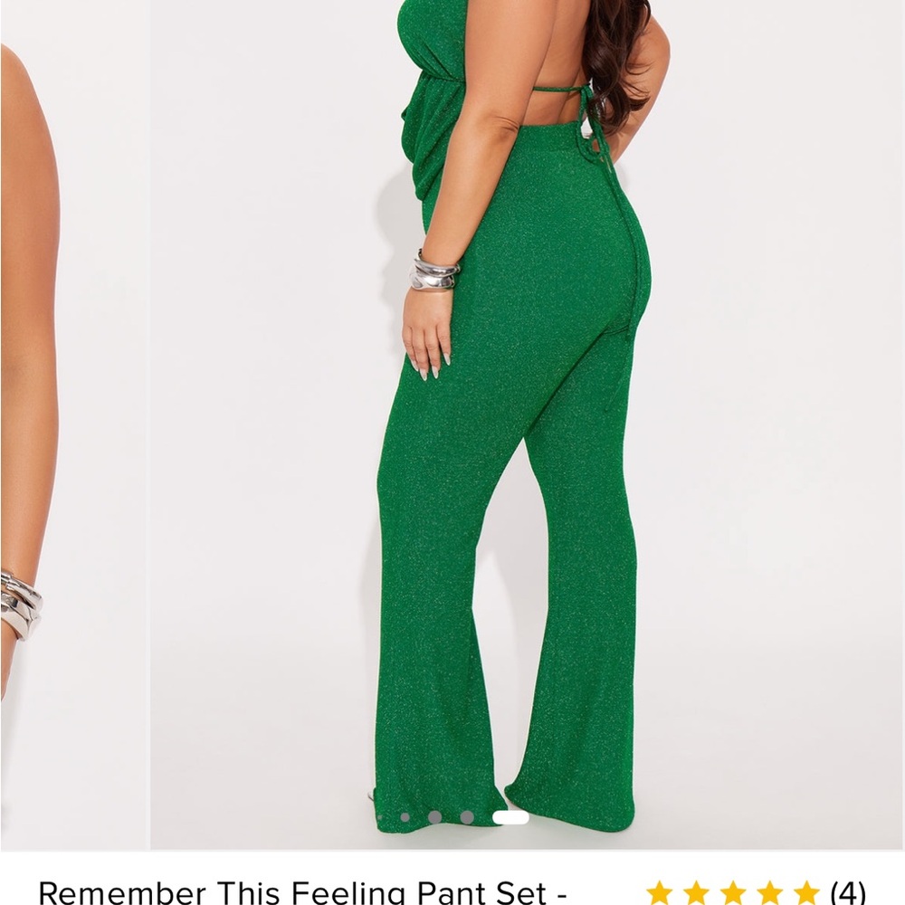 Fashion Nova Emerald Green Flare Jumpsuit